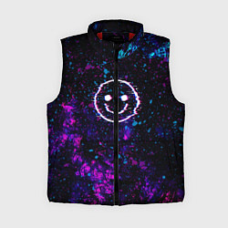 Женский жилет GLITCH SMILE ГЛИТЧ СМАЙЛ, цвет: 3D-красный