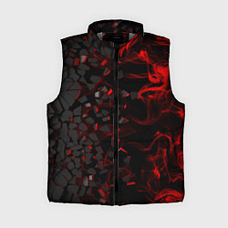 Женский жилет 3Д Разлом 3D Плиты и огонь, цвет: 3D-светло-серый