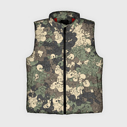 Женский жилет Камуфляжный рисунок из черепов, цвет: 3D-красный