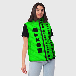 Женский жилет Безразличие - Космос Паттерн справа, цвет: 3D-черный — фото 2