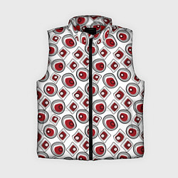 Женский жилет Красно черный узор на белом, цвет: 3D-красный