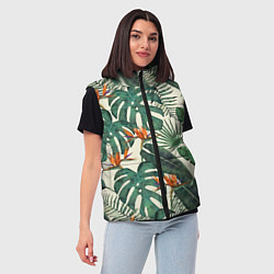 Женский жилет Тропический паттерн, цвет: 3D-черный — фото 2