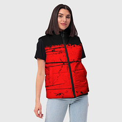 Женский жилет КРАСНЫЙ ГРАНЖ RED GRUNGE, цвет: 3D-черный — фото 2