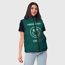 Женский жилет Игра в кальмара: Смайлик, цвет: 3D-черный — фото 2