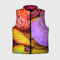 Женский жилет Разноцветные ракушки multicolored seashells, цвет: 3D-красный