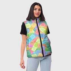 Женский жилет Цветные пластыри, цвет: 3D-красный — фото 2