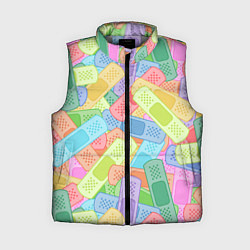 Женский жилет Цветные пластыри, цвет: 3D-светло-серый