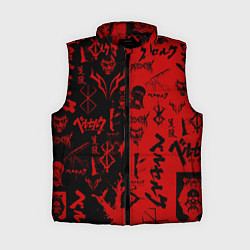 Женский жилет BERSERK BLACK RED БЕРСЕРК ПАТТЕРН, цвет: 3D-черный