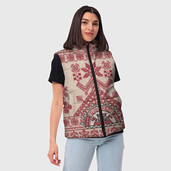 Женский жилет Славянская вышивка Узоры Руси, цвет: 3D-черный — фото 2