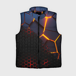 Женский жилет 3D РАЗЛОМ И СТАЛЬНАЯ БРОНЯ ПОПУЛЯРНЫЕ ТЕКСТУРЫ, цвет: 3D-черный