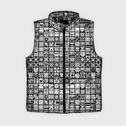 Женский жилет Geometry Dash: BW Pattern, цвет: 3D-черный
