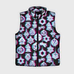 Женский жилет Новогодний глюк, цвет: 3D-светло-серый