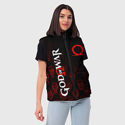 Женский жилет GOD OF WAR HEROES ГЕРОИ, цвет: 3D-красный — фото 2