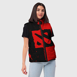 Женский жилет DOTA 2 БРЫЗГИ КРАСОК, КРАСНО ЧЁРНЫЙ ЛОГО, цвет: 3D-красный — фото 2