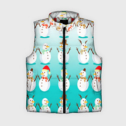 Женский жилет Веселые снеговички узор