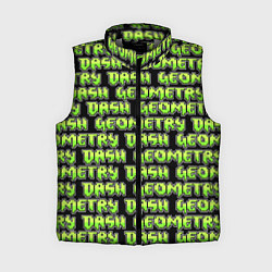 Женский жилет Geometry Dash: Green Pattern Logo, цвет: 3D-светло-серый
