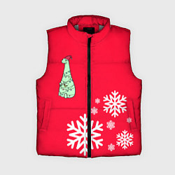 Женский жилет НОВОГОДНИЙ ДРАКОНЧИК, цвет: 3D-светло-серый