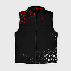 Женский жилет КРАСНО БЕЛЫЕ РУНЫ, цвет: 3D-черный