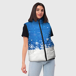 Женский жилет Снежинки - С Новым Годом, цвет: 3D-светло-серый — фото 2