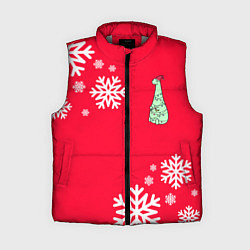 Женский жилет НОВОГОДНИЙ ДИНОЗАВРИК DINOSAUR, цвет: 3D-светло-серый