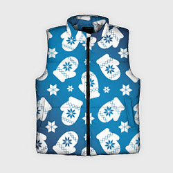 Женский жилет Новогодние варежки паттерн, цвет: 3D-светло-серый