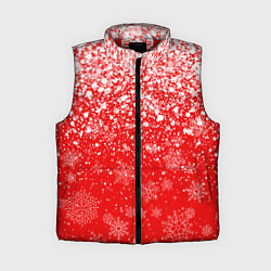 Женский жилет ЗИМА БЛИЗКО, НОВЫЙ ГОД 2022 СНЕЖИНКИ И БРЫЗГИ КРАС