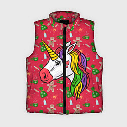 Женский жилет New Year Unicorn 2022, цвет: 3D-светло-серый