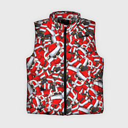 Женский жилет ДЕД САНТА КЛАУС ПАТТЕРН НОВЫЙ ГОД 2022, цвет: 3D-светло-серый