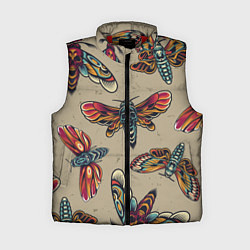 Женский жилет Мотыльки-черепа, цвет: 3D-красный