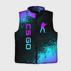 Женский жилет CS GO NEON SYMBOL STYLE SKIN КС ГО НЕОН, цвет: 3D-черный
