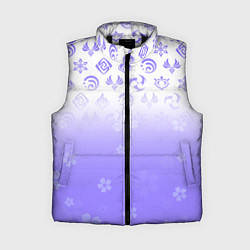 Женский жилет GENSHIN IMPACT SYMBOL PATTERN SAKURA САКУРА, цвет: 3D-черный