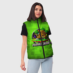 Женский жилет Minecraft Logo Green, цвет: 3D-черный — фото 2