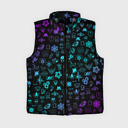 Женский жилет RAINBOW SIX SIEGE NEON PATTERN SYMBOL, цвет: 3D-светло-серый