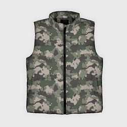 Женский жилет Зелено-Серый Камуфляж, цвет: 3D-черный