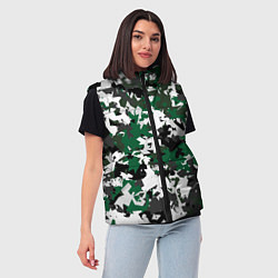 Женский жилет Зелено-черный камуфляж, цвет: 3D-красный — фото 2