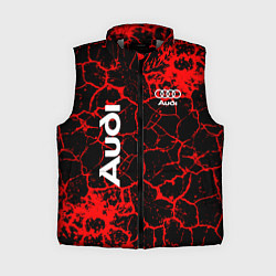 Женский жилет Audi красные трещины, цвет: 3D-светло-серый