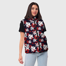 Женский жилет Анархия текстура, цвет: 3D-черный — фото 2