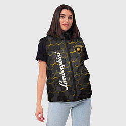 Женский жилет Lamborghini - Золотые соты, цвет: 3D-черный — фото 2