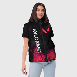 Женский жилет Valorant огонь, цвет: 3D-красный — фото 2