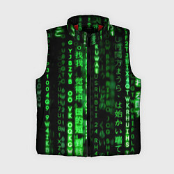 Женский жилет ЗЕЛЁНЫЙ НЕОН НА ЧЁРНОМ, цвет: 3D-красный
