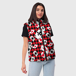 Женский жилет Карты масти, цвет: 3D-черный — фото 2