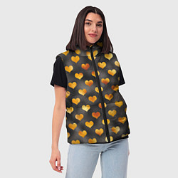 Женский жилет Сердечки Gold and Black, цвет: 3D-светло-серый — фото 2