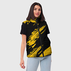 Женский жилет BLACK AND YELLOW GRUNGE ГРАНЖ, цвет: 3D-красный — фото 2
