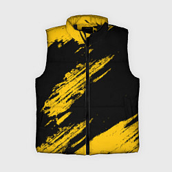 Женский жилет BLACK AND YELLOW GRUNGE ГРАНЖ, цвет: 3D-черный