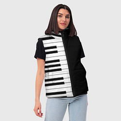 Женский жилет Черно-Белое Пианино Piano, цвет: 3D-светло-серый — фото 2