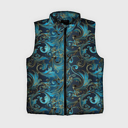 Женский жилет Blue Abstract Узоры, цвет: 3D-черный