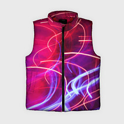 Женский жилет Неоновые огни Абстракция, цвет: 3D-красный