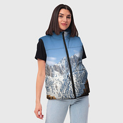 Женский жилет Minecraft Mountains Video game, цвет: 3D-черный — фото 2