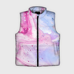 Женский жилет Абстрактные краски голубой, розовый, цвет: 3D-светло-серый
