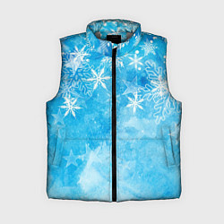 Женский жилет Новогодние снежинки, цвет: 3D-светло-серый